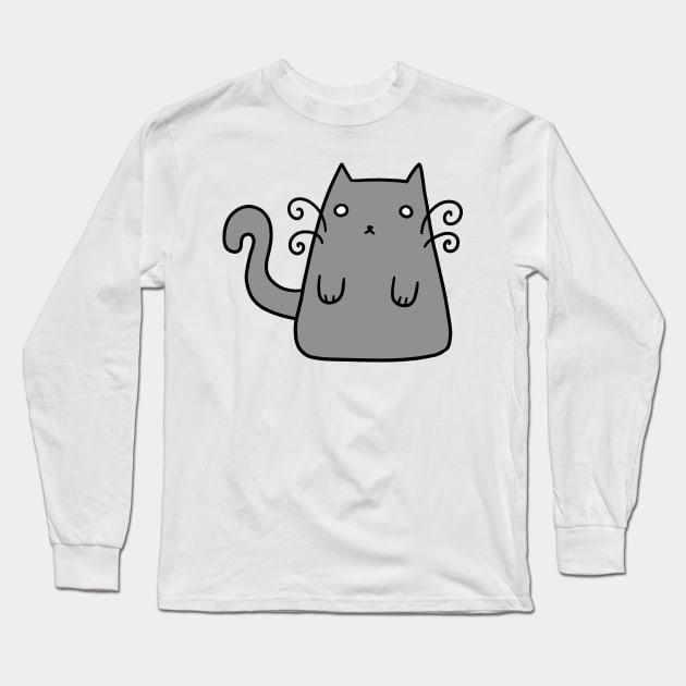 Curly Whiskers Kitty Long Sleeve T-Shirt by saradaboru